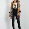 Vibrant Artistic Print Sheer Shirt