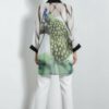 Elegant Peacock Print Sheer Shirt