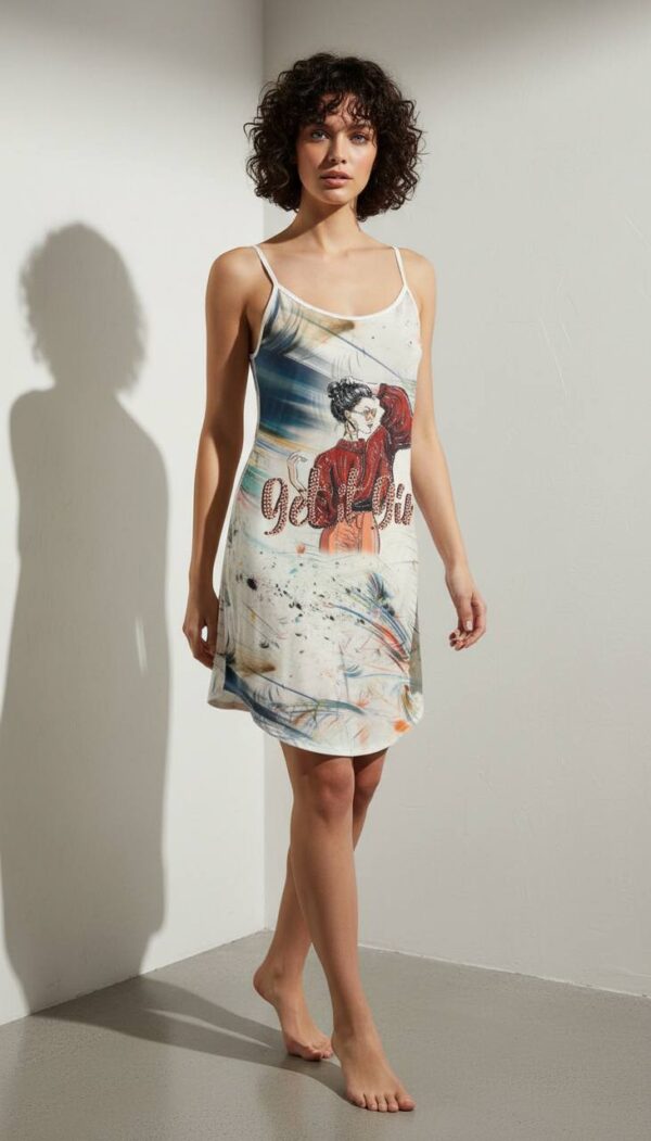 Artistic Abstract Print Longline Tunic
