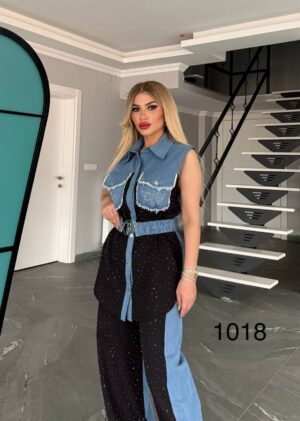 1018TATU Top and down Denim Cotton Small size