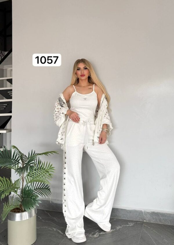 1057TATU Top And Down With Tshirt Cotton 3 pieces