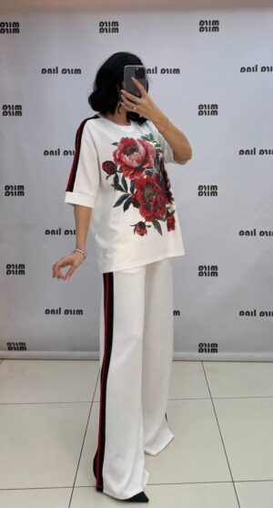 260038MIR Flower Stones Top and Down Cotton