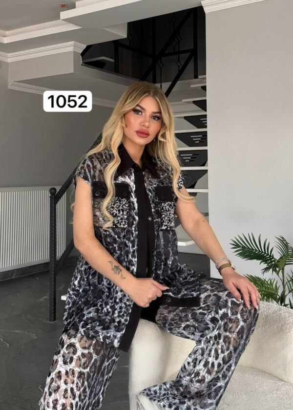 1052TATU Top and down With Vest 3Pieces