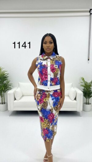 Top and Skirt Printed Two-Pieces 1141