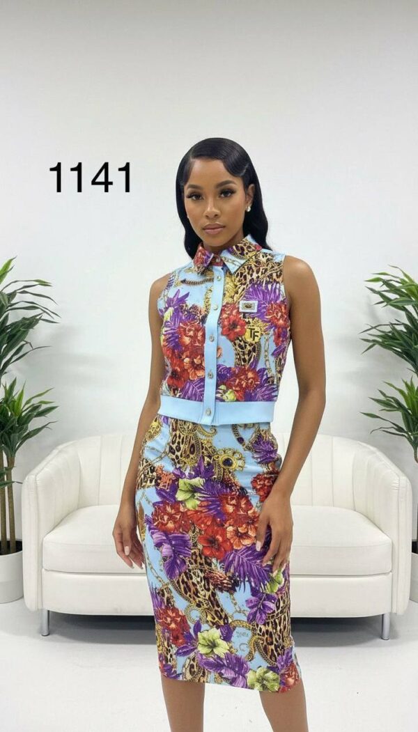Top and Skirt Printed Two-Pieces 1141