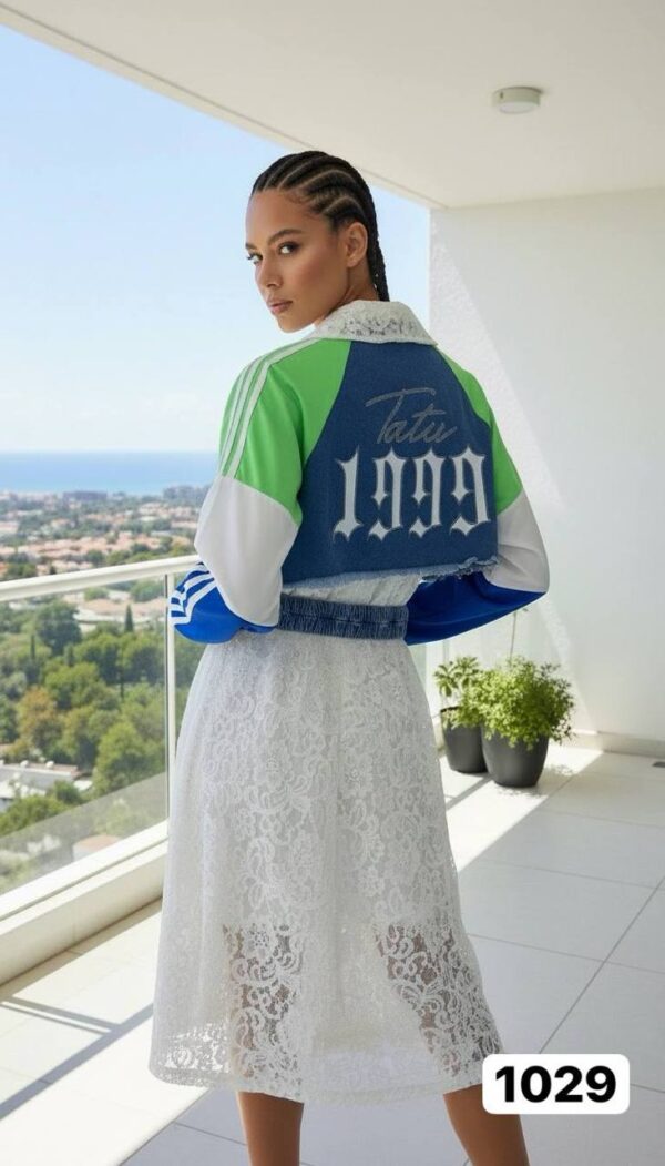 Long Denim Jacket and Dress Two-Pieces