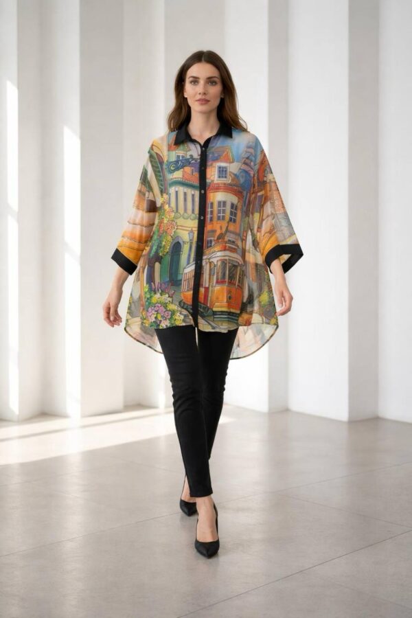 Scenic Art Print Oversized Tunic