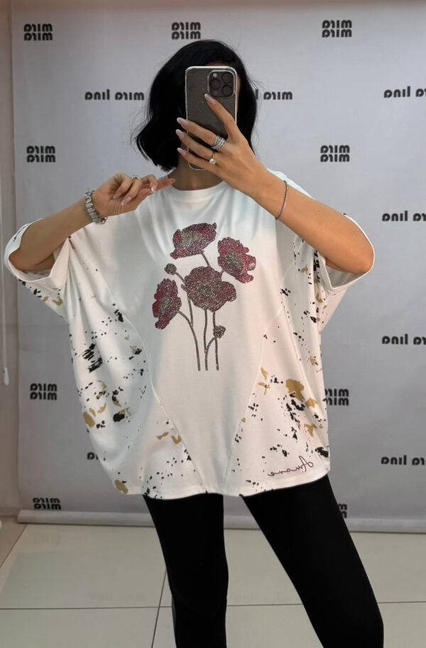 Flower Printed Cotton Tshirt