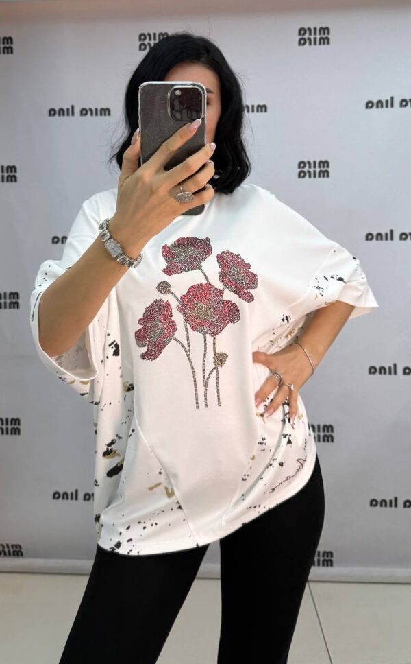 Flower Printed Cotton Tshirt