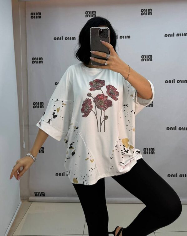 Flower Printed Cotton Tshirt