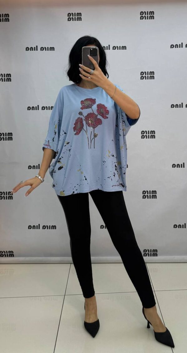 Flower Printed Cotton Tshirt