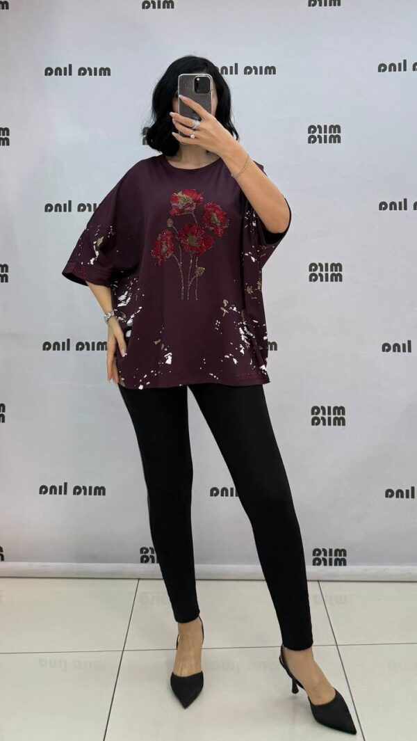 Flower Printed Cotton Tshirt