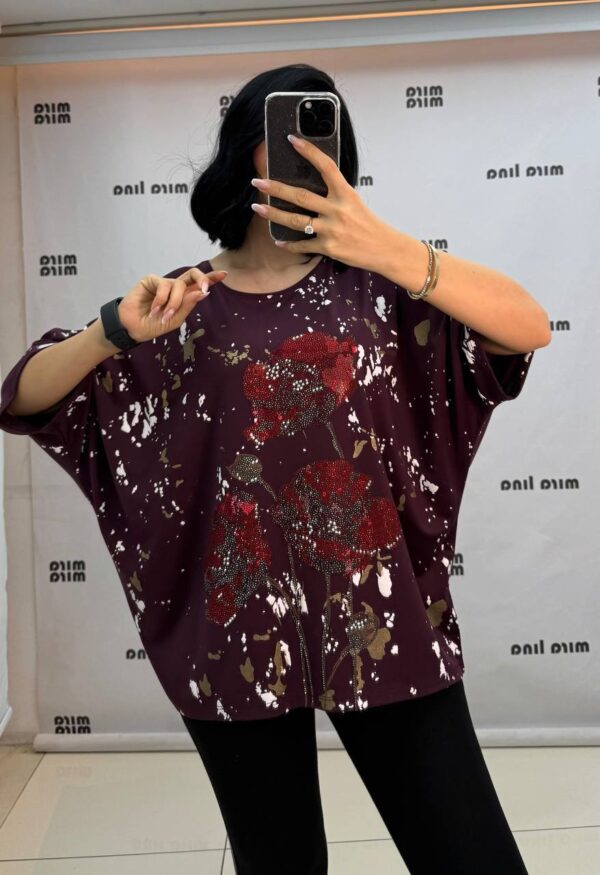 Flower Printed Cotton Blouse Big size