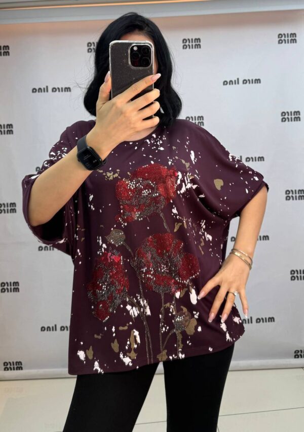 Flower Printed Cotton Blouse Big size