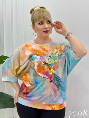 Bird Printed Blouse big size