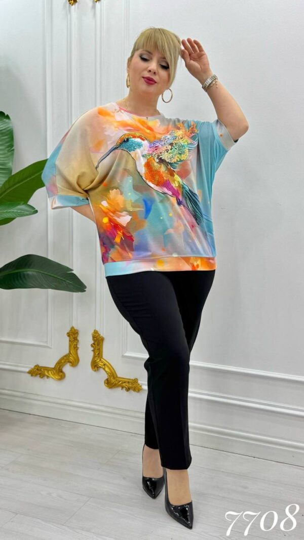 Bird Printed Blouse big size