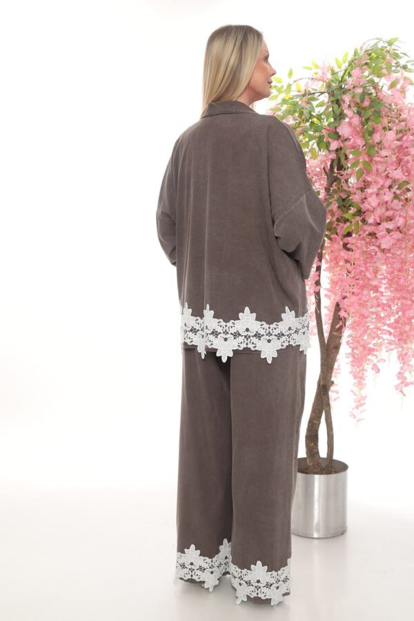 Elegant Lace-Trimmed Lounge Set