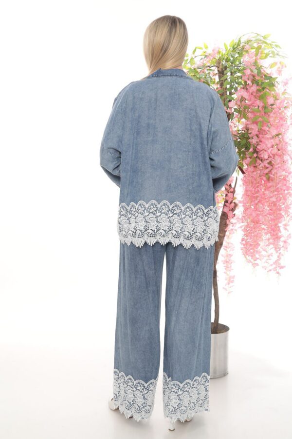 Elegant Lace-Trimmed Lounge Set