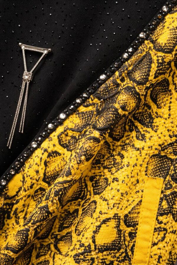 Elegant Asymmetrical Orange Snakeskin Print Blouse