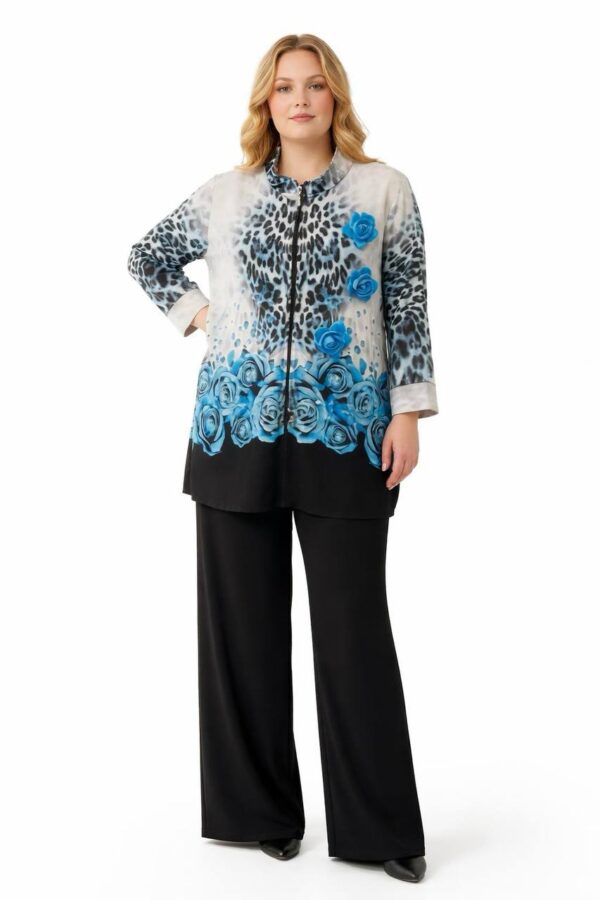 Elegant Leopard and Floral Print Two-Piece Set