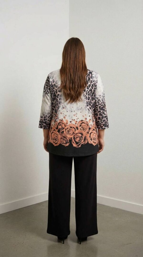 Elegant Leopard and Floral Print Two-Piece Set