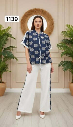 Women's Floral Print Two-Piece Top and Pants Set