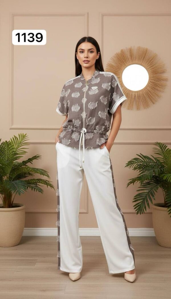 Women's Floral Print Two-Piece Top and Pants Set