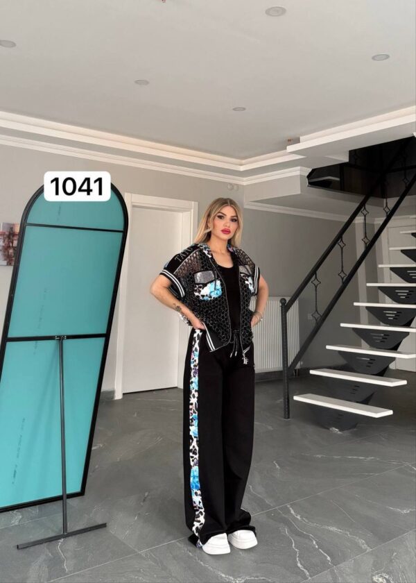 Women's 3-Piece Mesh Vest and Jogger Set