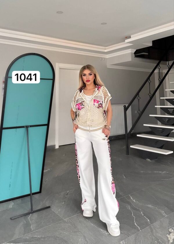 Women's 3-Piece Mesh Vest and Jogger Set