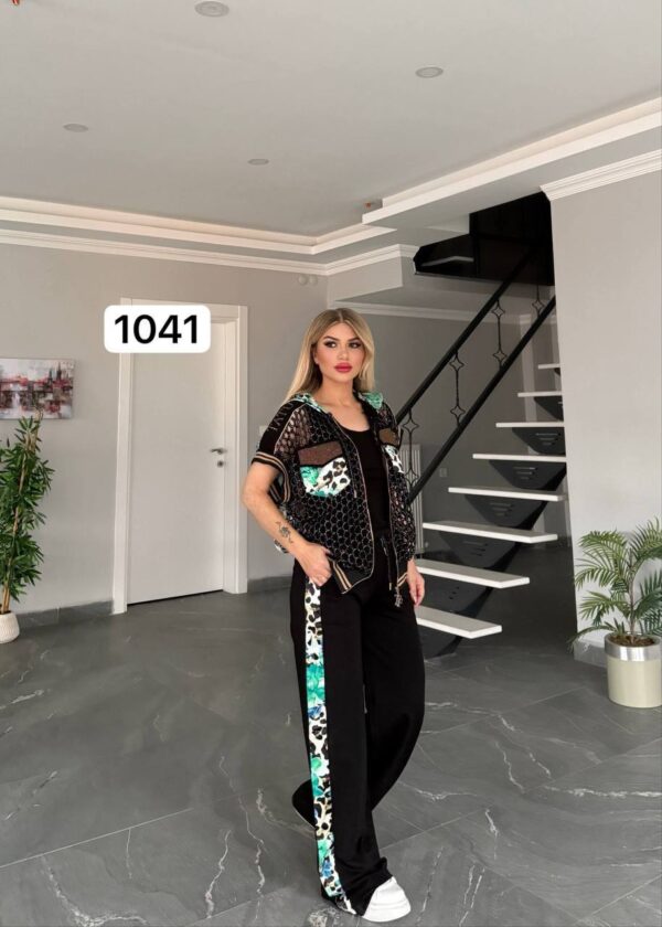 Women's 3-Piece Mesh Vest and Jogger Set