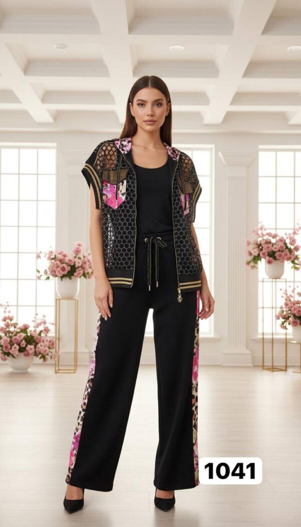 Women's 3-Piece Mesh Vest and Jogger Set