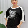 Women's Graphic Print Batwing Sleeve Blouse
