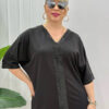 Elegant V-Neck Green Blouse with Sequin Detailing