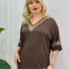 file_1138-1.jpg Elegant V-Neck Blouse with Metallic Mesh Detail