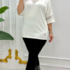 file_1140.jpg Elegant V-Neck Blouse with Metallic Mesh Detail