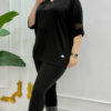 file_1142.jpg Elegant V-Neck Blouse with Metallic Mesh Detail