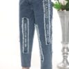 Women's Graphic Patch Distressed Denim Trousers