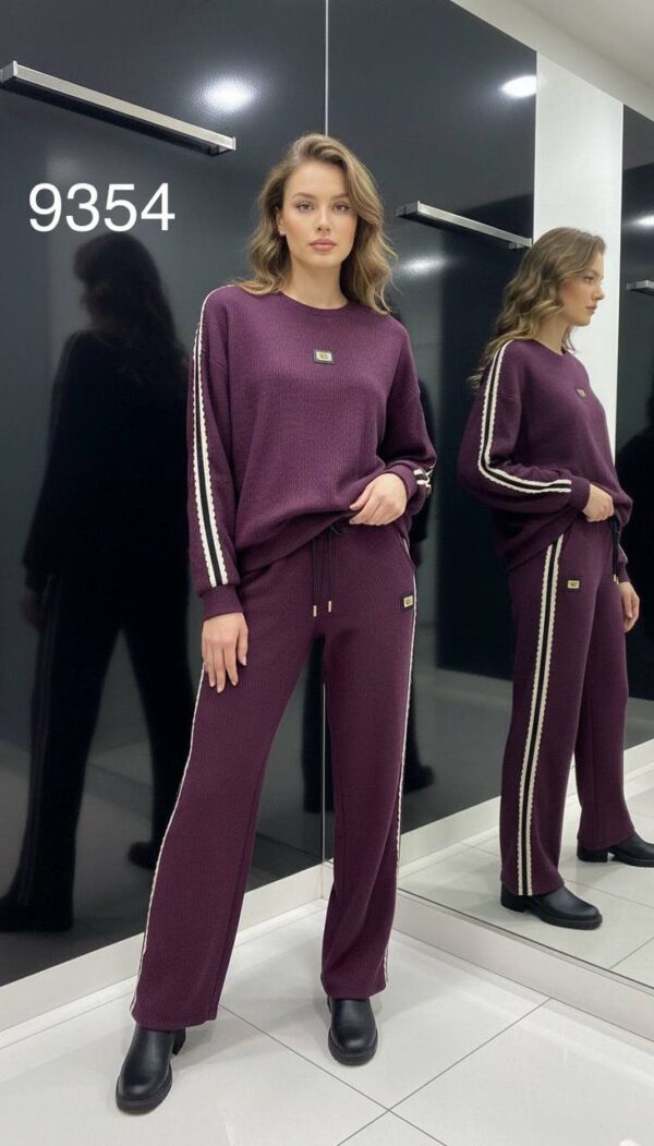 Women's Ribbed Knit Two-Piece Lounge Set