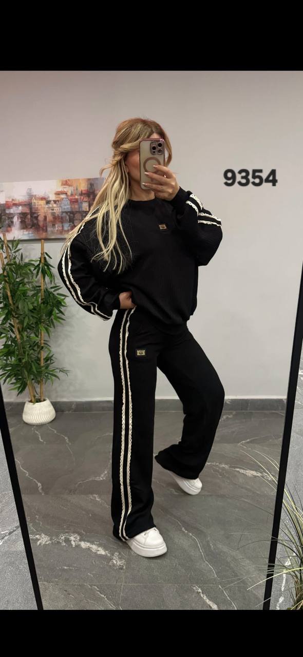 Women's Ribbed Knit Two-Piece Lounge Set