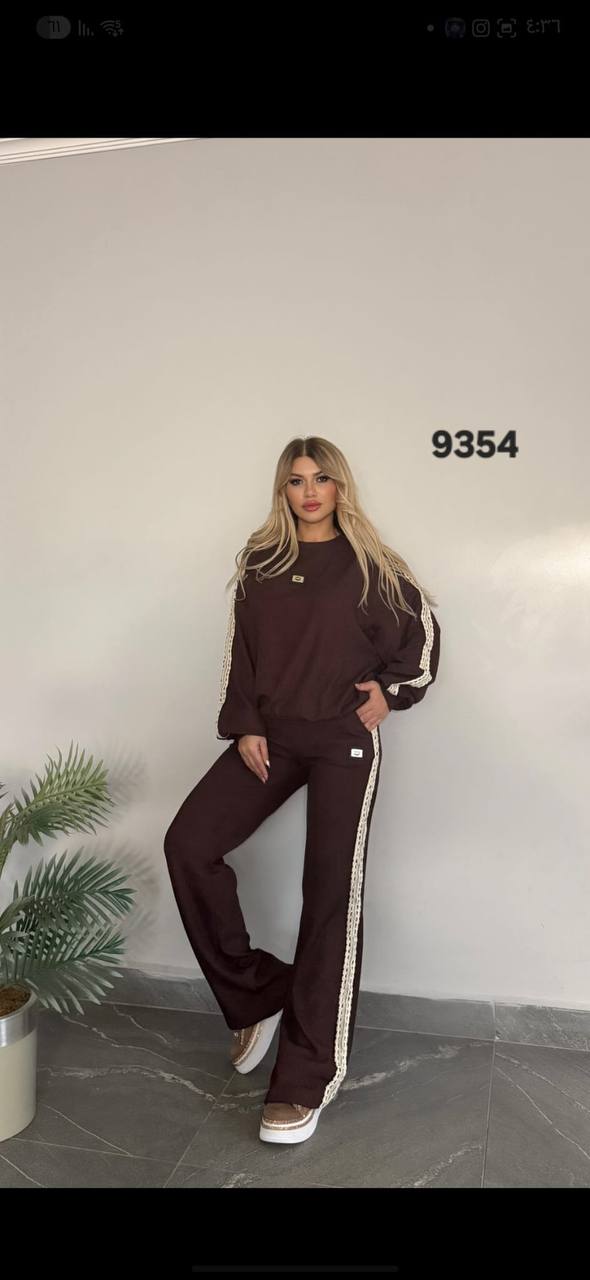 Women's Ribbed Knit Two-Piece Lounge Set