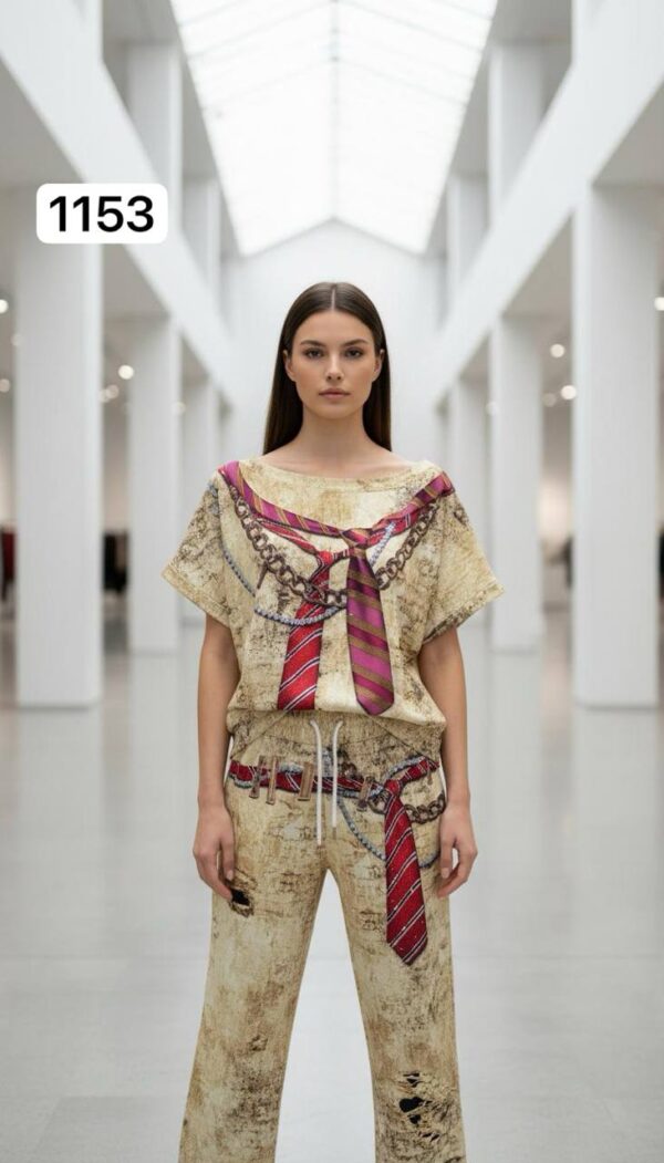 Women's Acid Wash Graphic Print Two-Piece Set