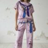 Women's Acid Wash Graphic Print Two-Piece Set