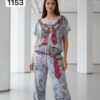 Women's Acid Wash Graphic Print Two-Piece Set