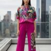 Vibrant Floral Leopard Print Two-Piece Coordinates