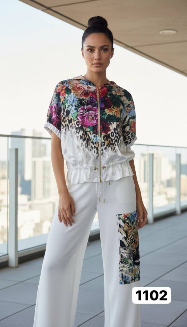 Vibrant Floral Leopard Print Two-Piece Coordinates