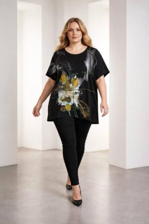 Women's Abstract Floral Print Relaxed Fit Blouse