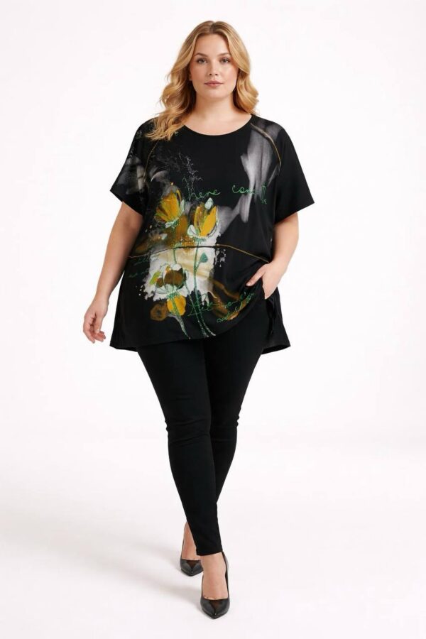 Women's Abstract Floral Print Relaxed Fit Blouse