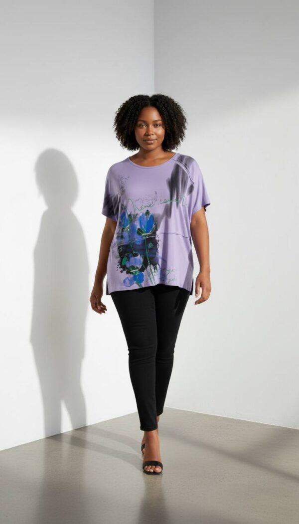 Women's Abstract Floral Print Relaxed Fit Blouse