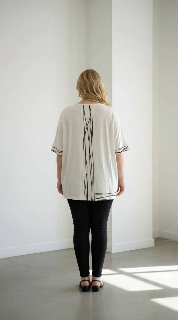 Women's Artistic Print Oversized Short Sleeve Blouse