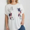 Women's Floral Butterfly Print Oversized Blouse
